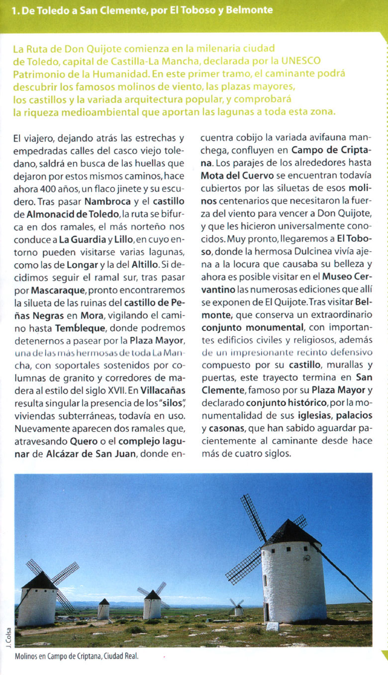 De Toledo a San Clemente por el Toboso y Belmonte